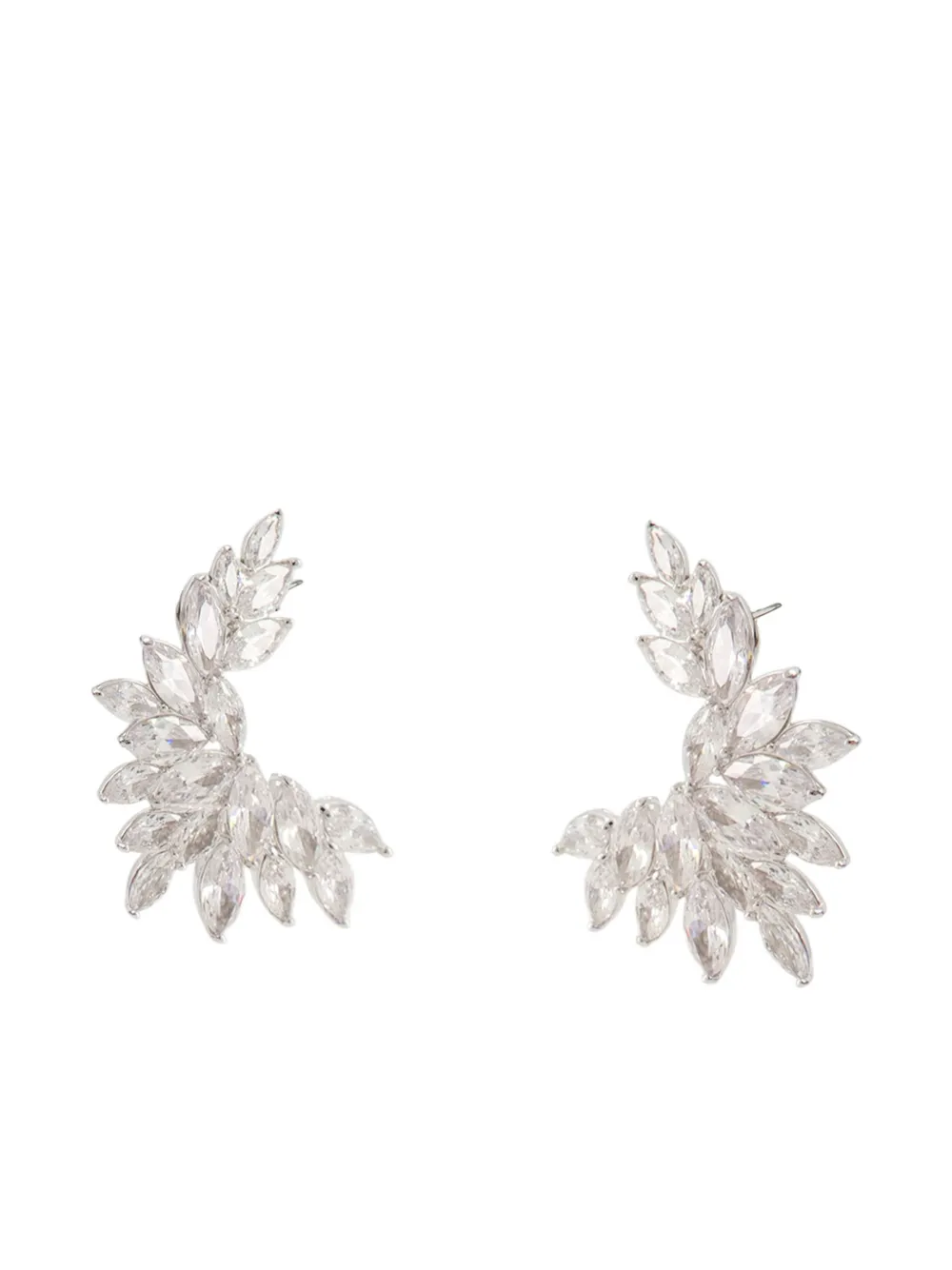 Self-Portrait Crystal Cuff Earrings - Zilver