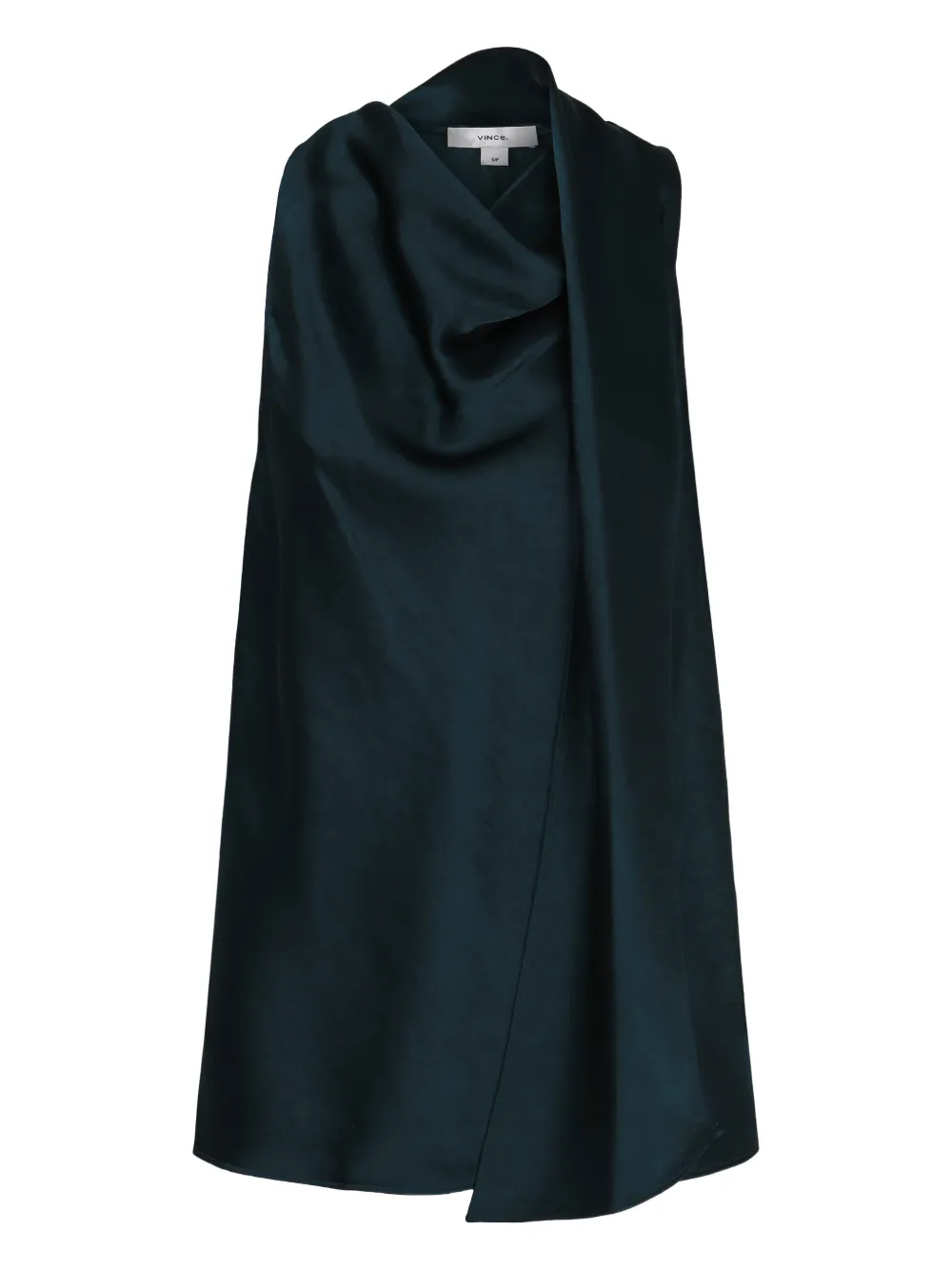 Vince Satin Top With Scarf In Blue