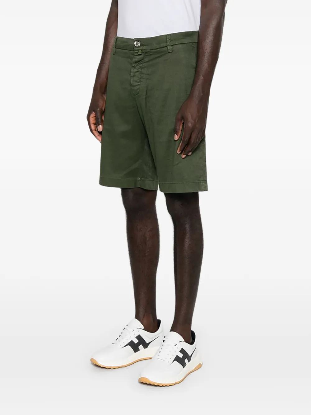 Jacob Cohën George shorts met knoopsluiting Groen