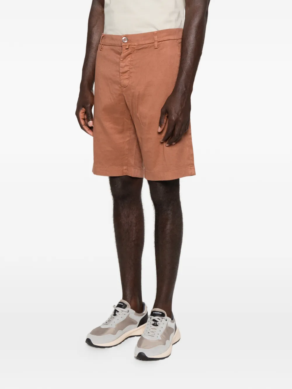 Jacob Cohën Logo-patch Cotton-blend Shorts in Orange, view 3