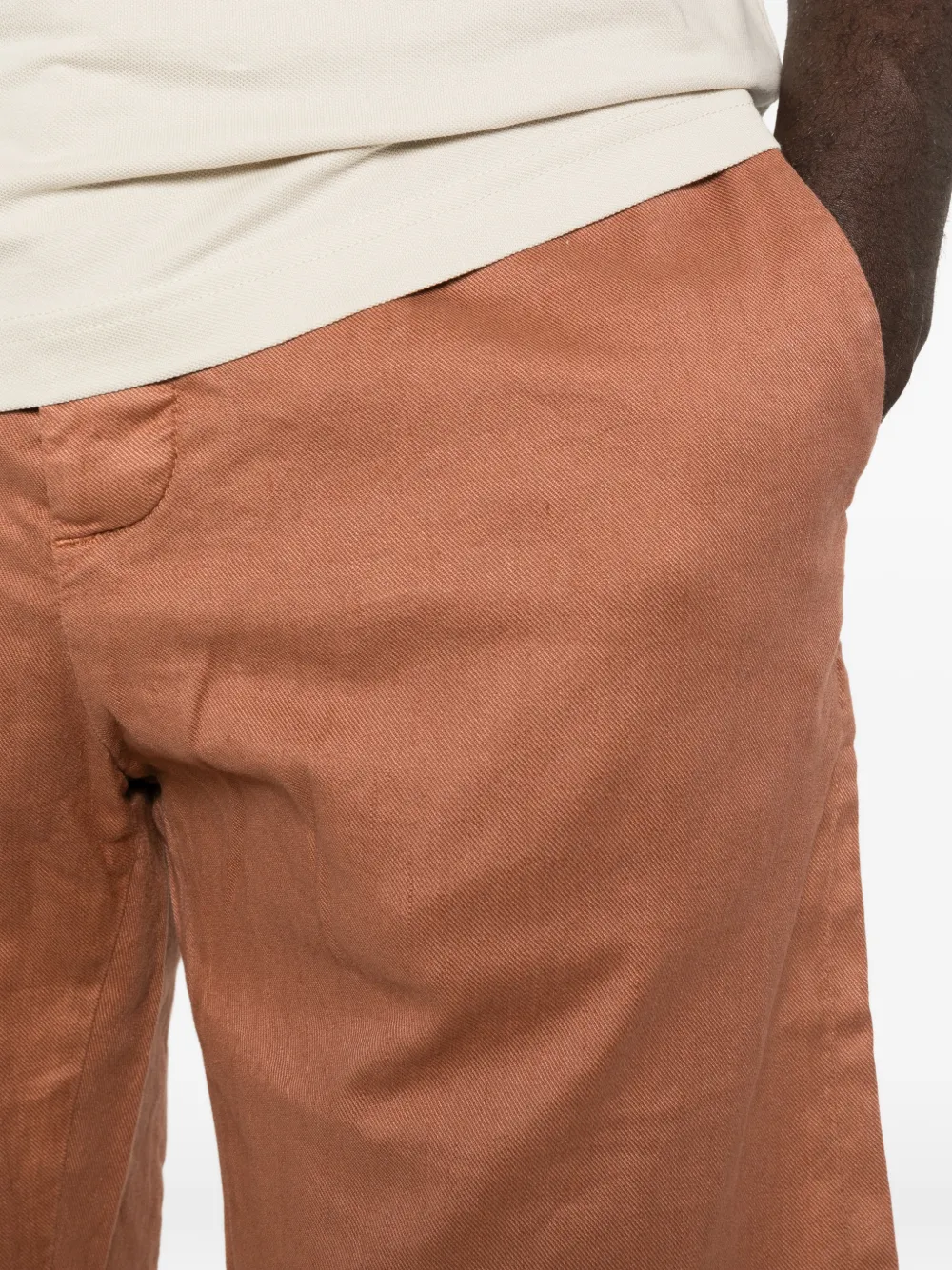 Jacob Cohën Logo-patch Cotton-blend Shorts in Orange, view 5