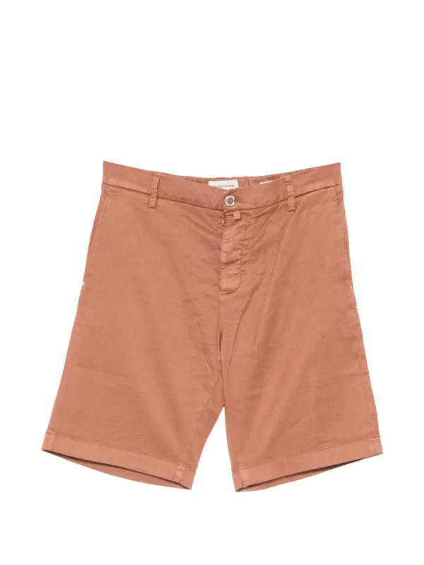 Jacob Cohën Logo-patch Cotton-blend Shorts in Orange