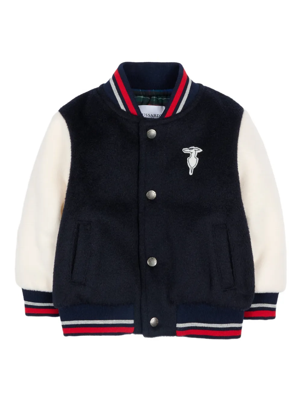 TRUSSARDI JUNIOR logo-detailed bomber jacket - Blu