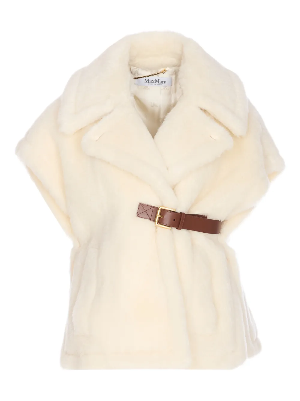 Max Mara Double-breasted Belted Cape In Neutral