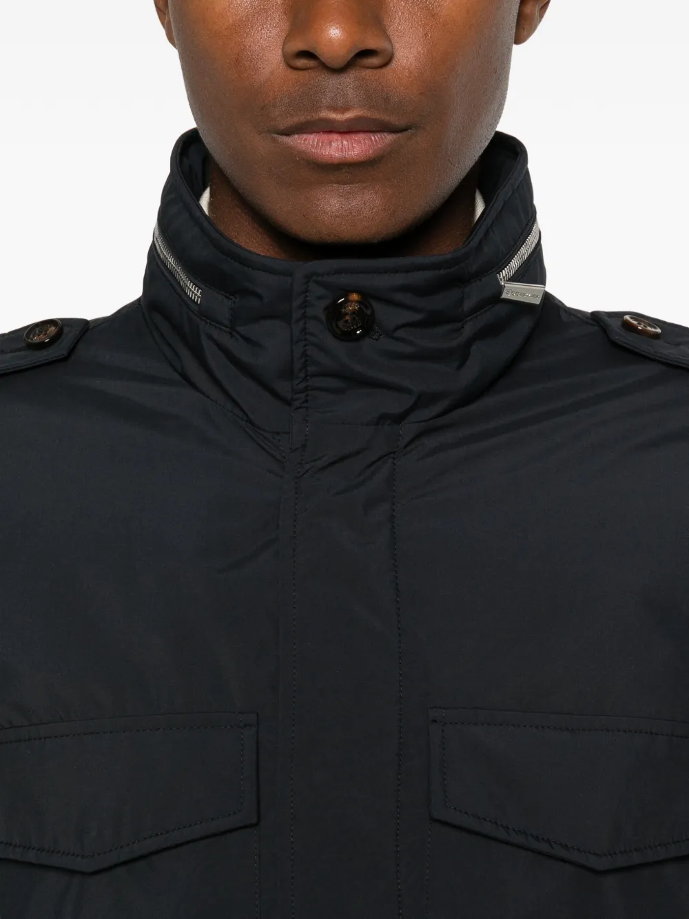 Moorer Denver jack met schouderepauletten Blauw