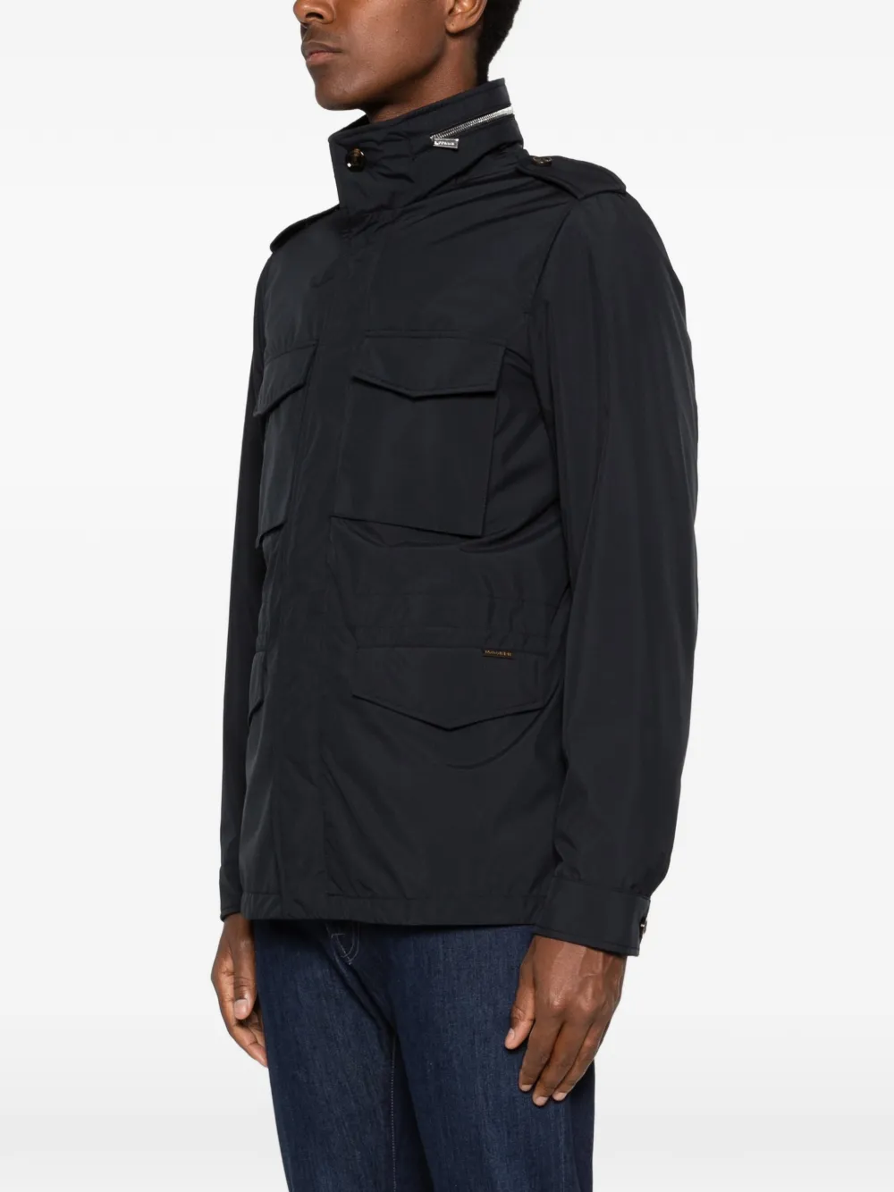 Moorer Denver jack met schouderepauletten Blauw