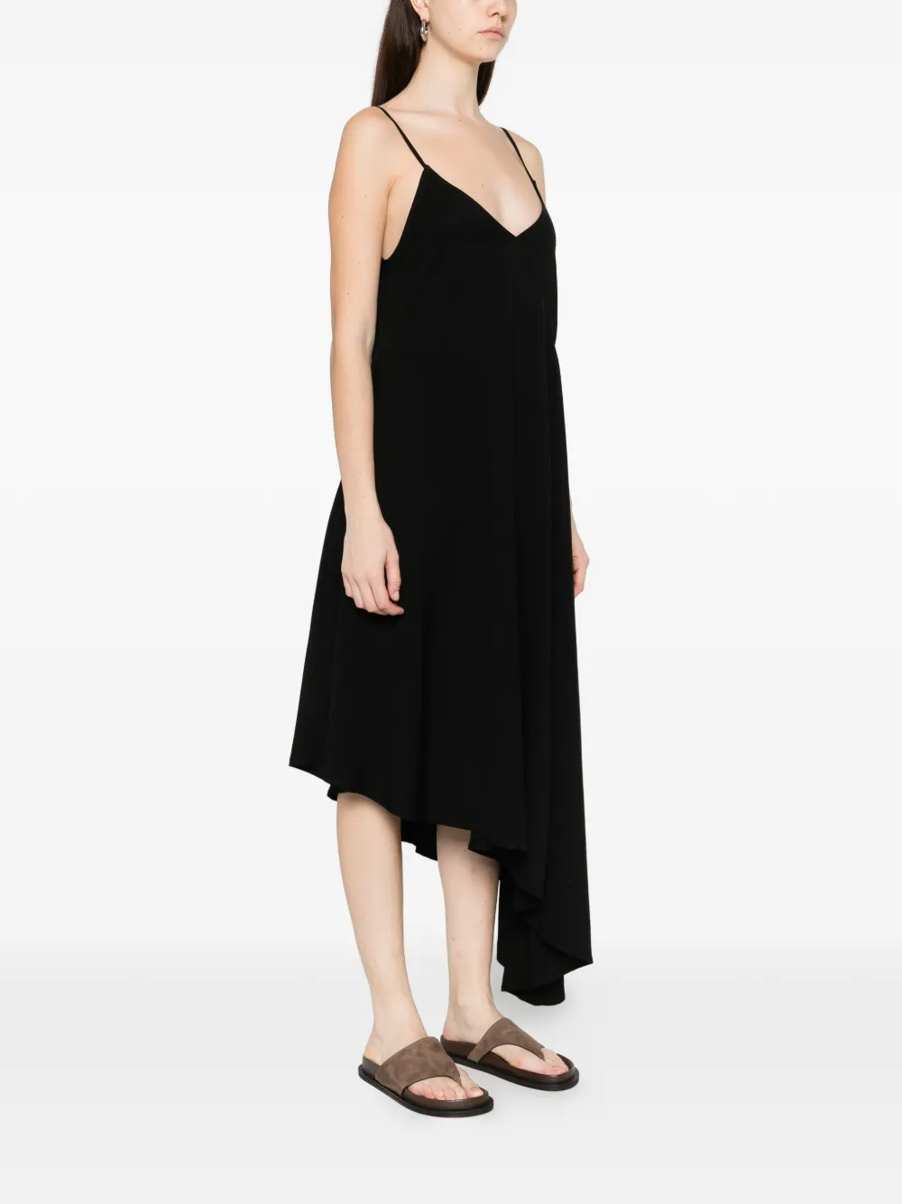  Herskind V-neck Asymmetric Midi Dress - Black 