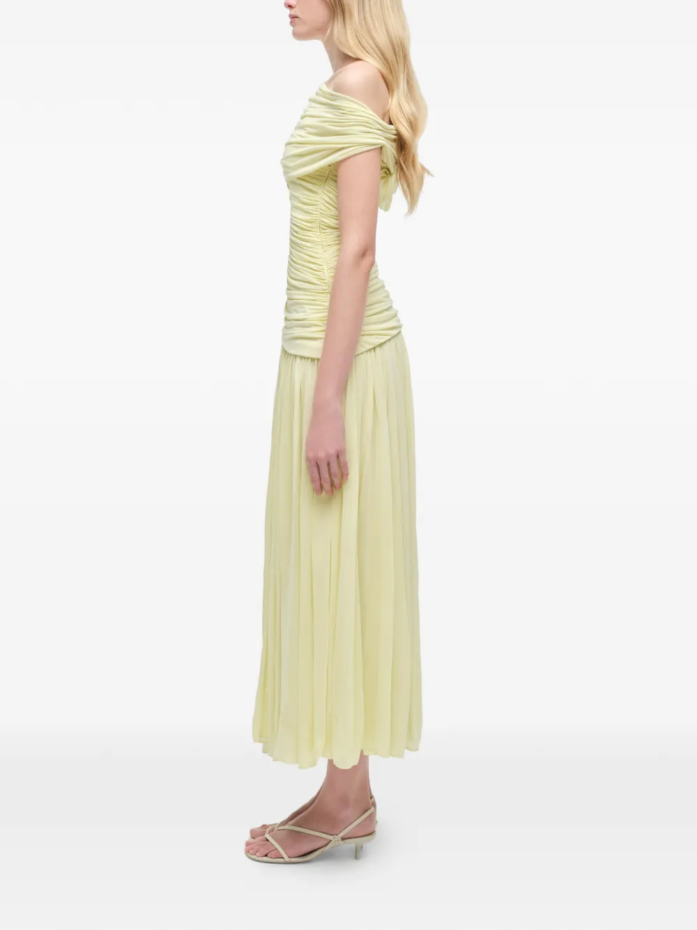  Simkhai Rhiannon Drapped Midi Dress - Yellow 