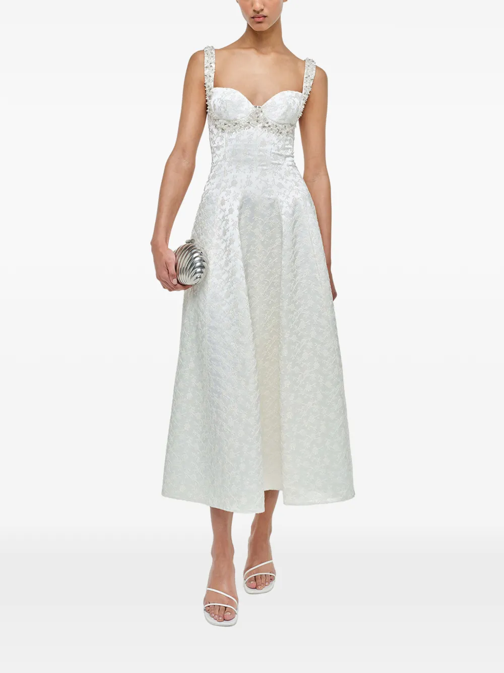 Simkhai Charlotte floral jacquard midi dress - Wit