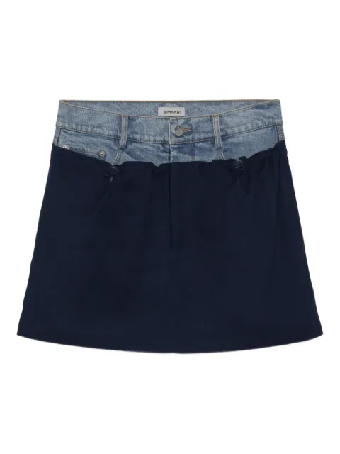 Simkhai Hampton denim combo mini skirt