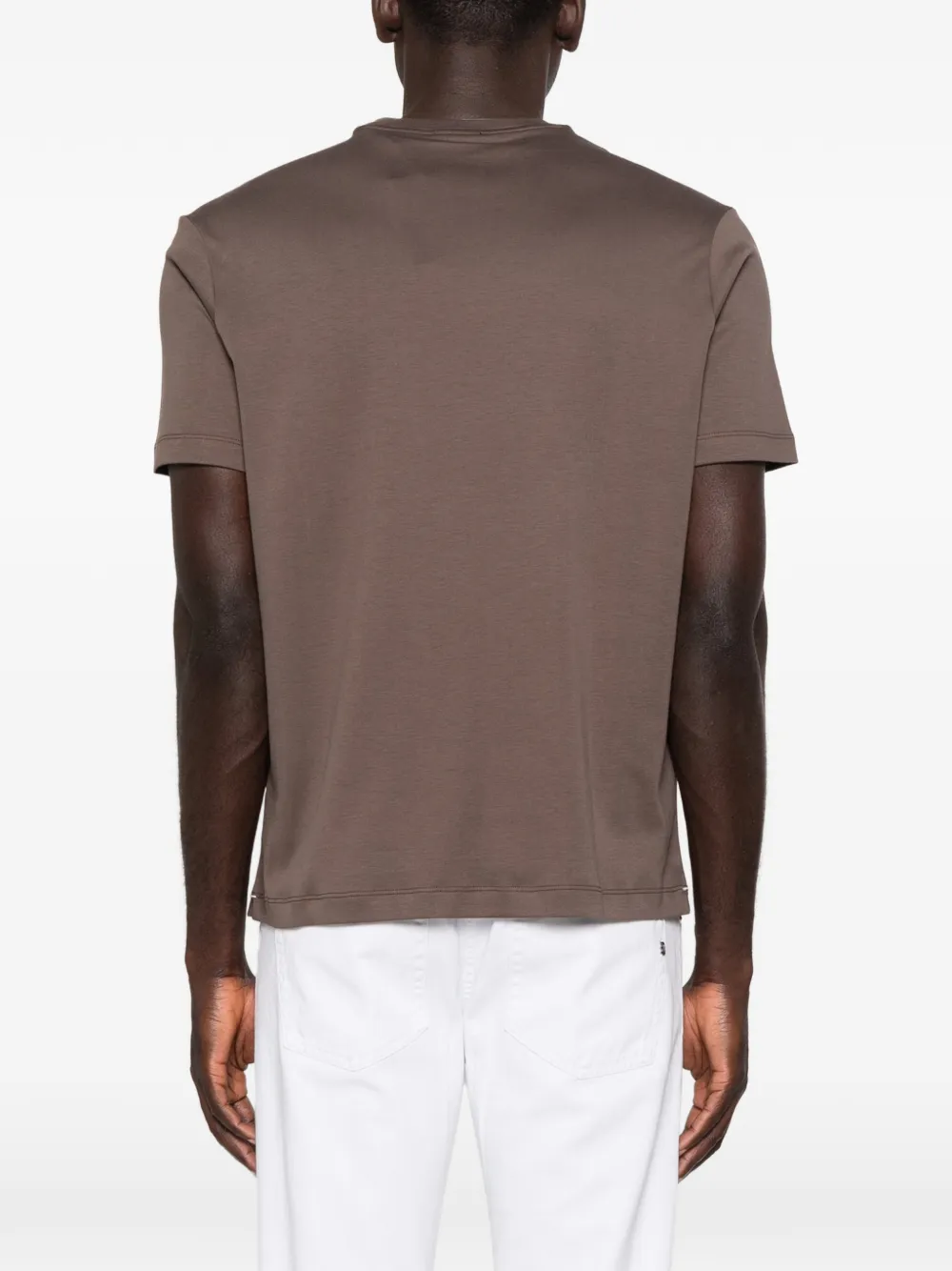 Paul & Shark T-shirt met contrasterende afwerking Bruin