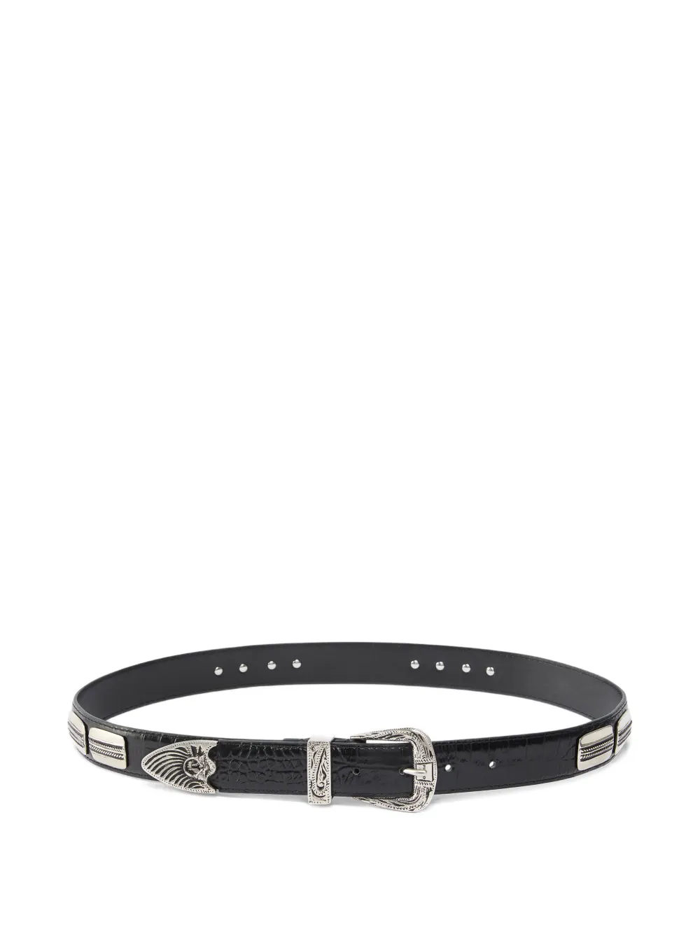 PINKO crocodile-effect leather belt - Nero
