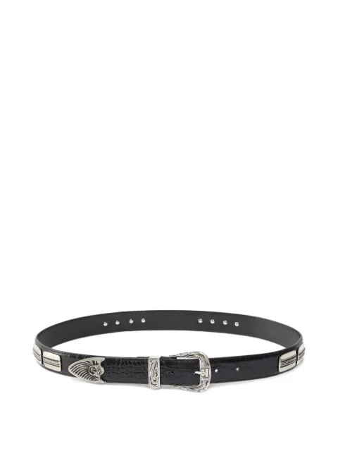 PINKO Texan belt in crocodile-print leather, 3 cm