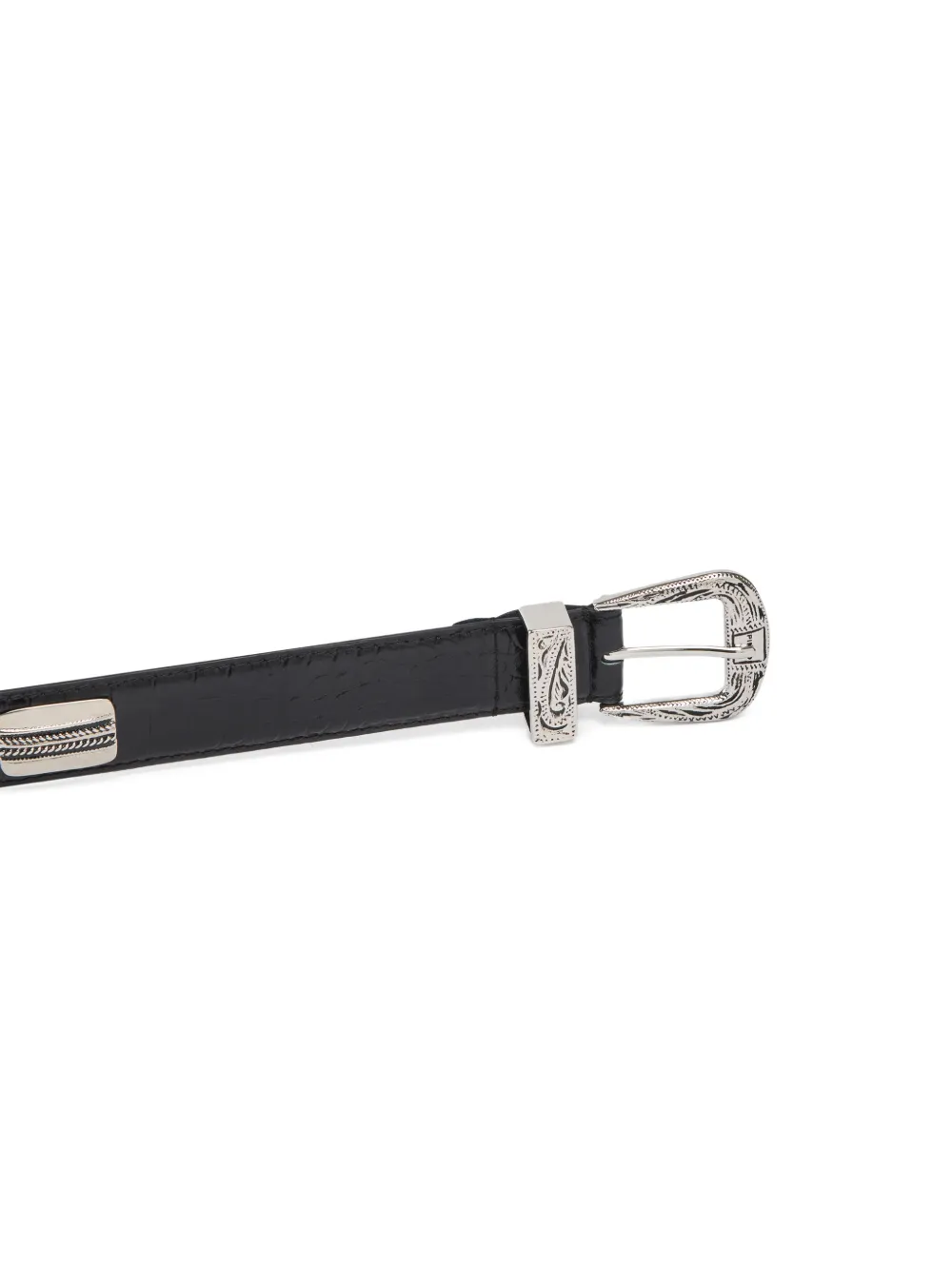  Pinko Crocodile-effect Leather Belt - Black 