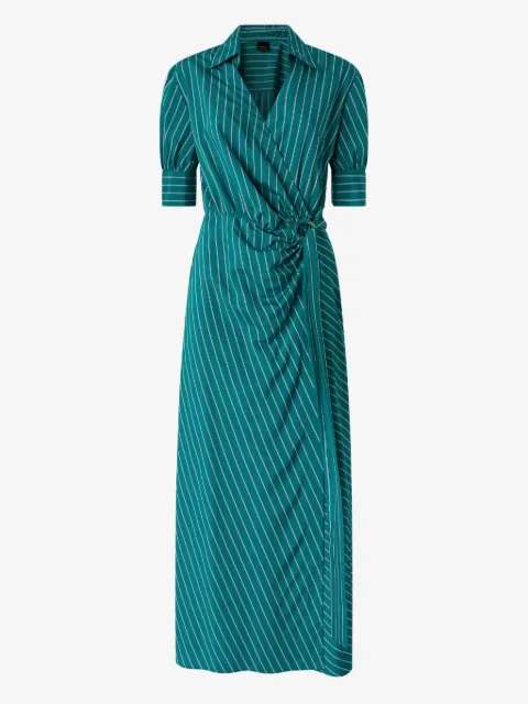 PINKO long wrap dress with striped pattern
