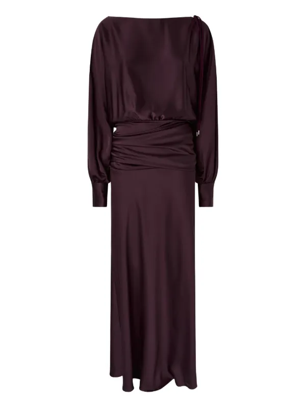 pinko silk dress Pinko, Asymmetric special-occasion midi Dress in satin, Crystal blue, 44
