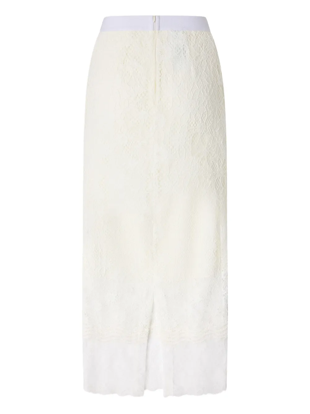 PINKO logo-label lace-overlay skirt - Beige