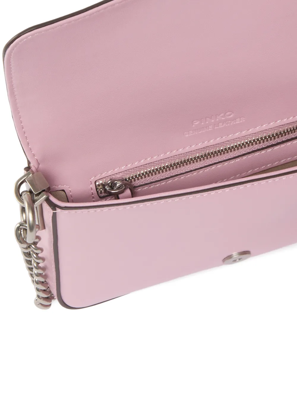 PINKO Love One Micro leren crossbodytas Roze
