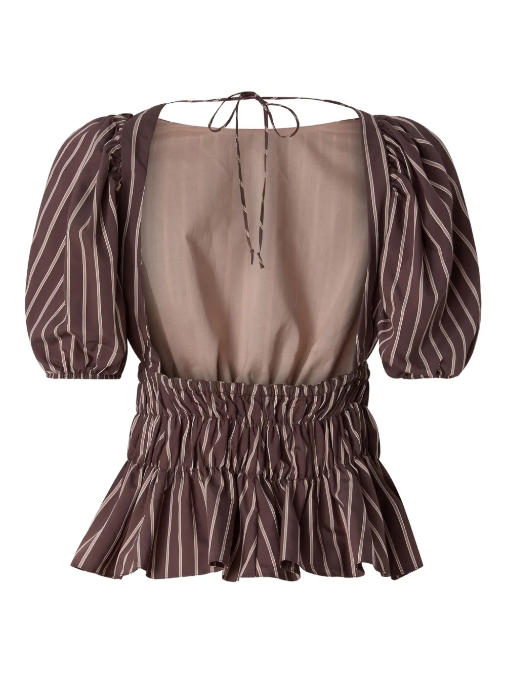  Pinko Striped-pattern Ruched Blouse - Brown 
