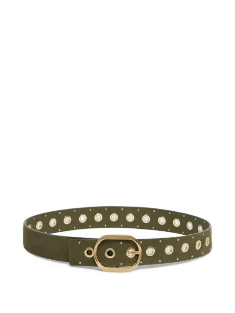 PINKO cinturón de piel con ojales, 4cm