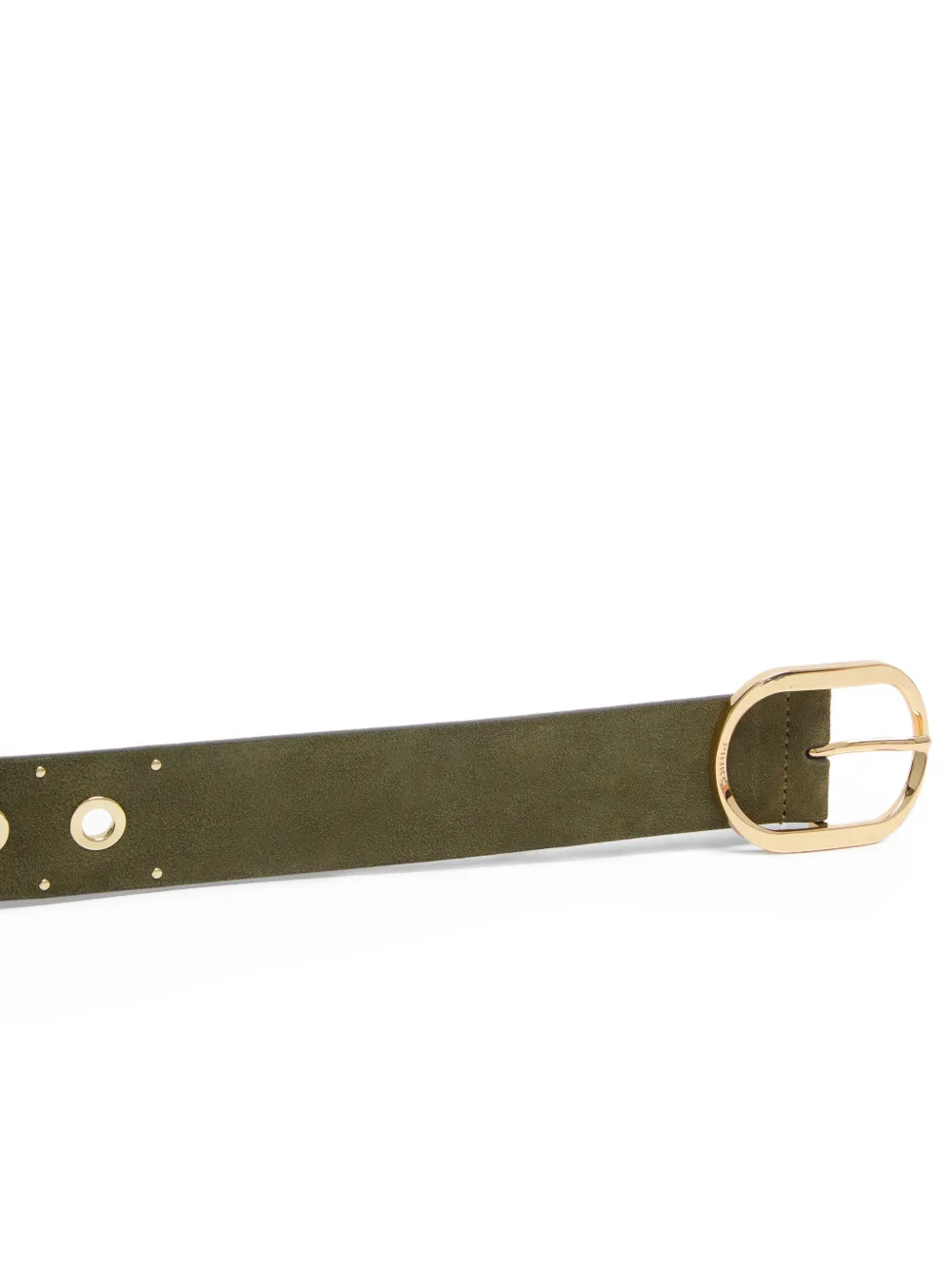 PINKO Leren riem met ringlets 4 cm Groen