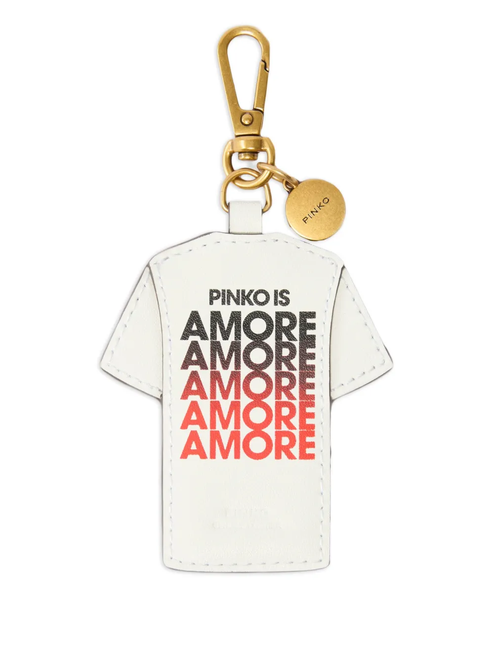  Pinko T-shirt Charm Keyring - White 