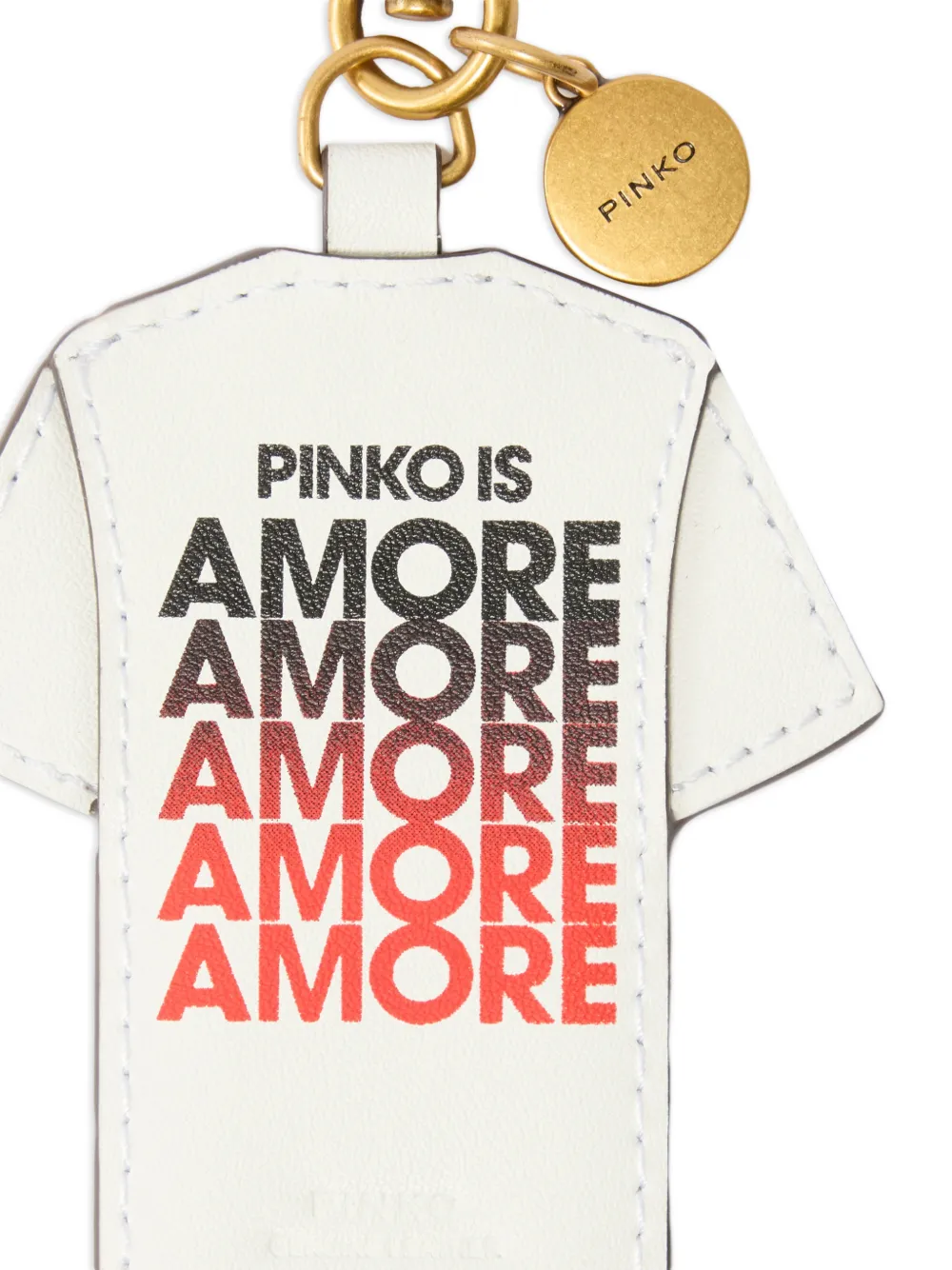  Pinko T-shirt Charm Keyring - White 