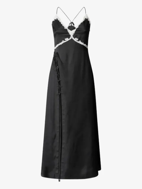 PINKO long dress with lace inserts