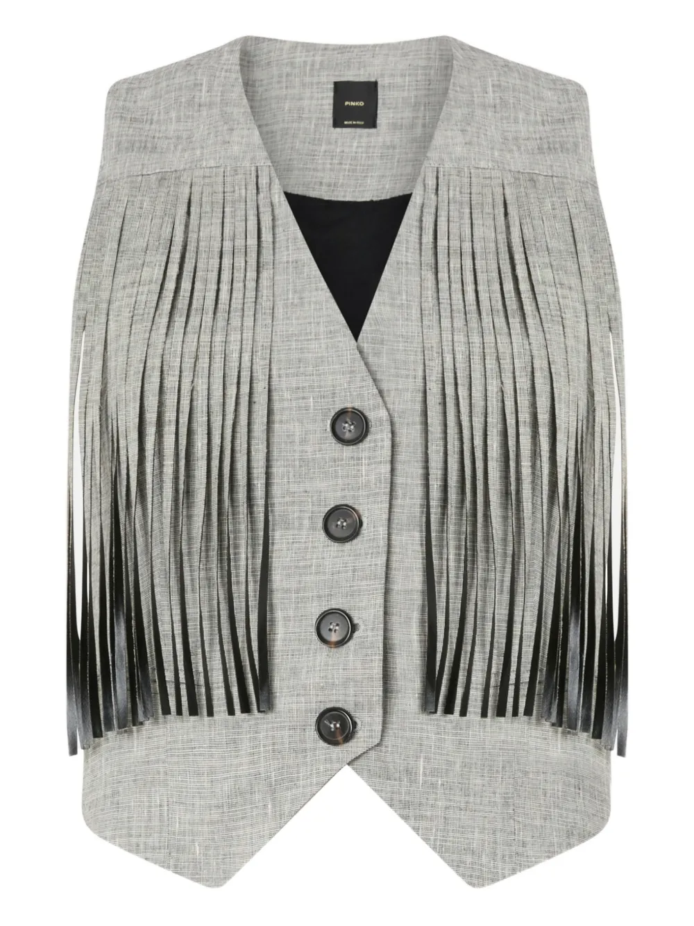 PINKO fringed gilet - Grey