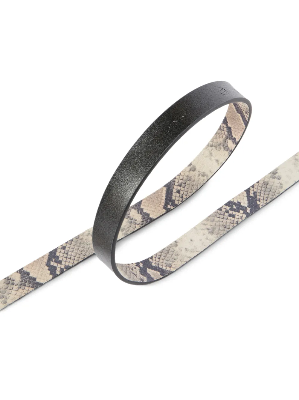  Pinko Embossed-leather Buckle Belt - Grey 