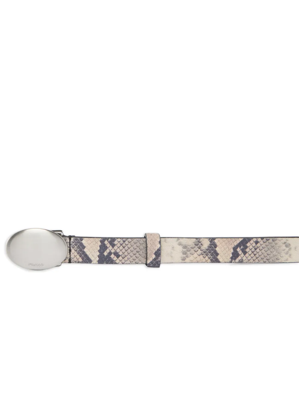 PINKO Riem met python-print en ovalen gesp (2 cm) Grijs