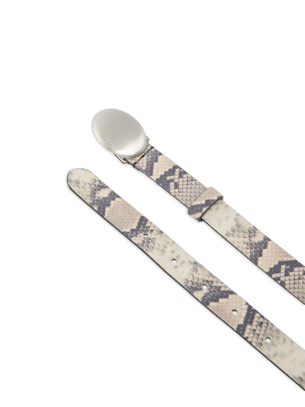 PINKO Riem met python-print en ovalen gesp (2 cm) Grijs
