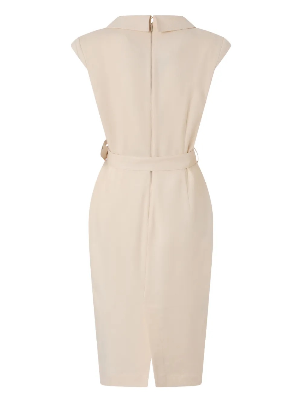 PINKO Amadine midi-jurk met ceintuur en kraag Beige