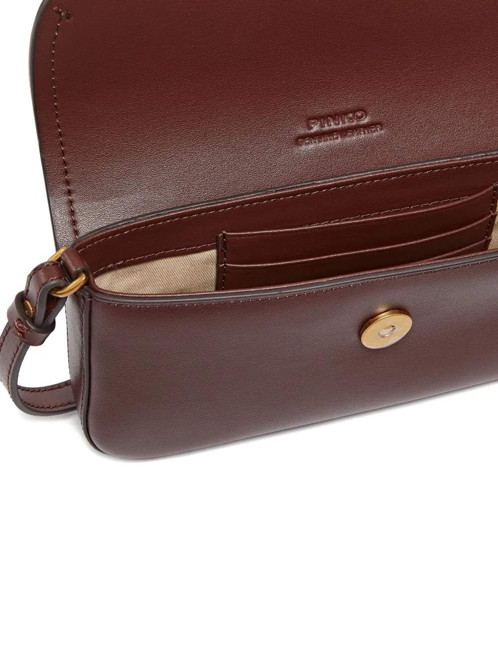 PINKO Medium saddle platte schoudertas Bruin