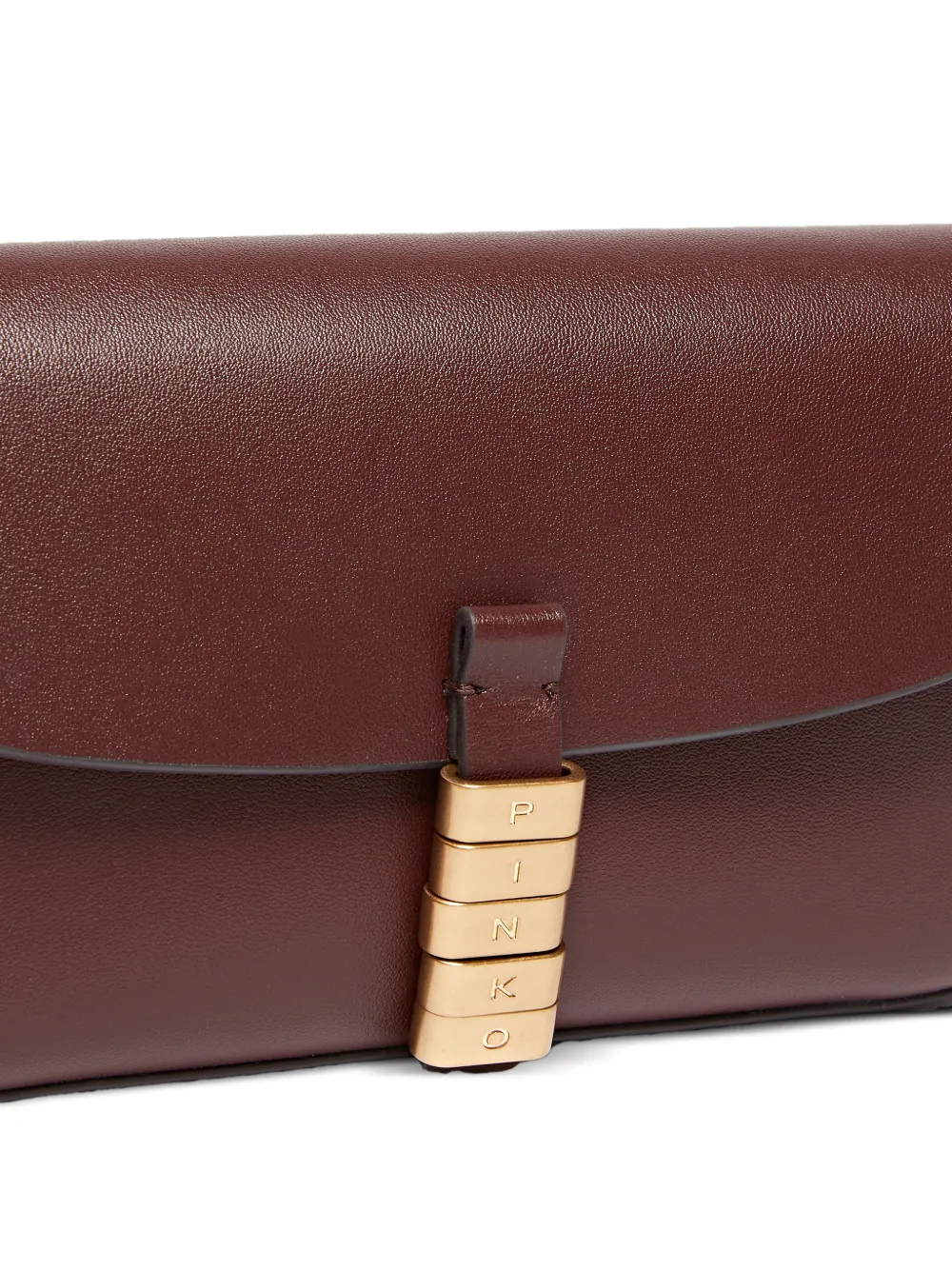 PINKO Medium saddle platte schoudertas Bruin