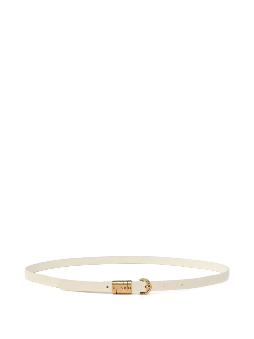 PINKO Cintura in pelle con fibbia logata - Toni neutri