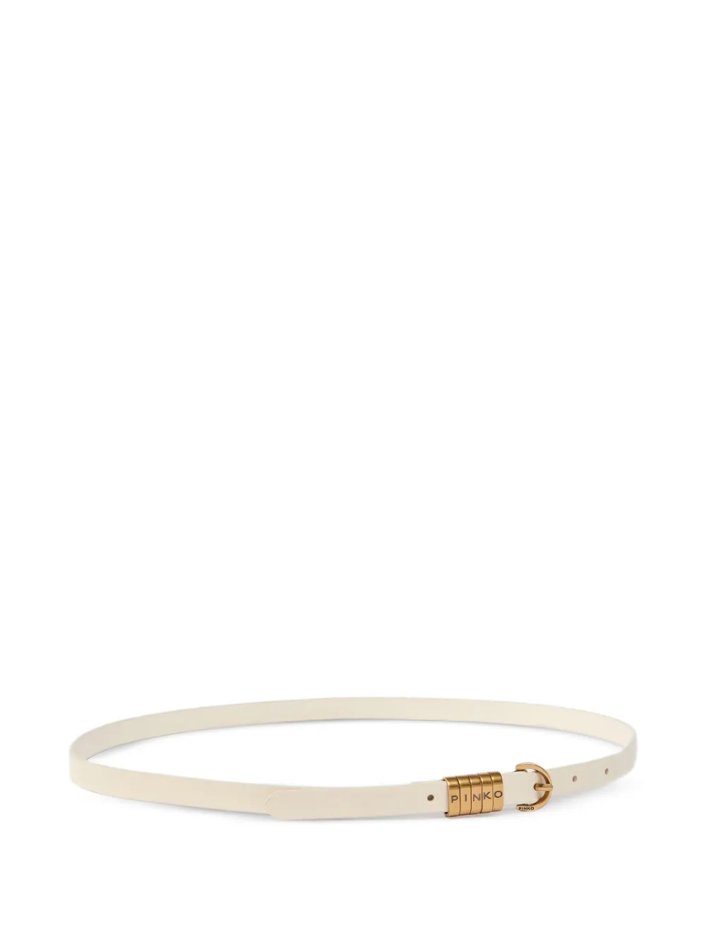 PINKO Leren riem met logogesp - Beige