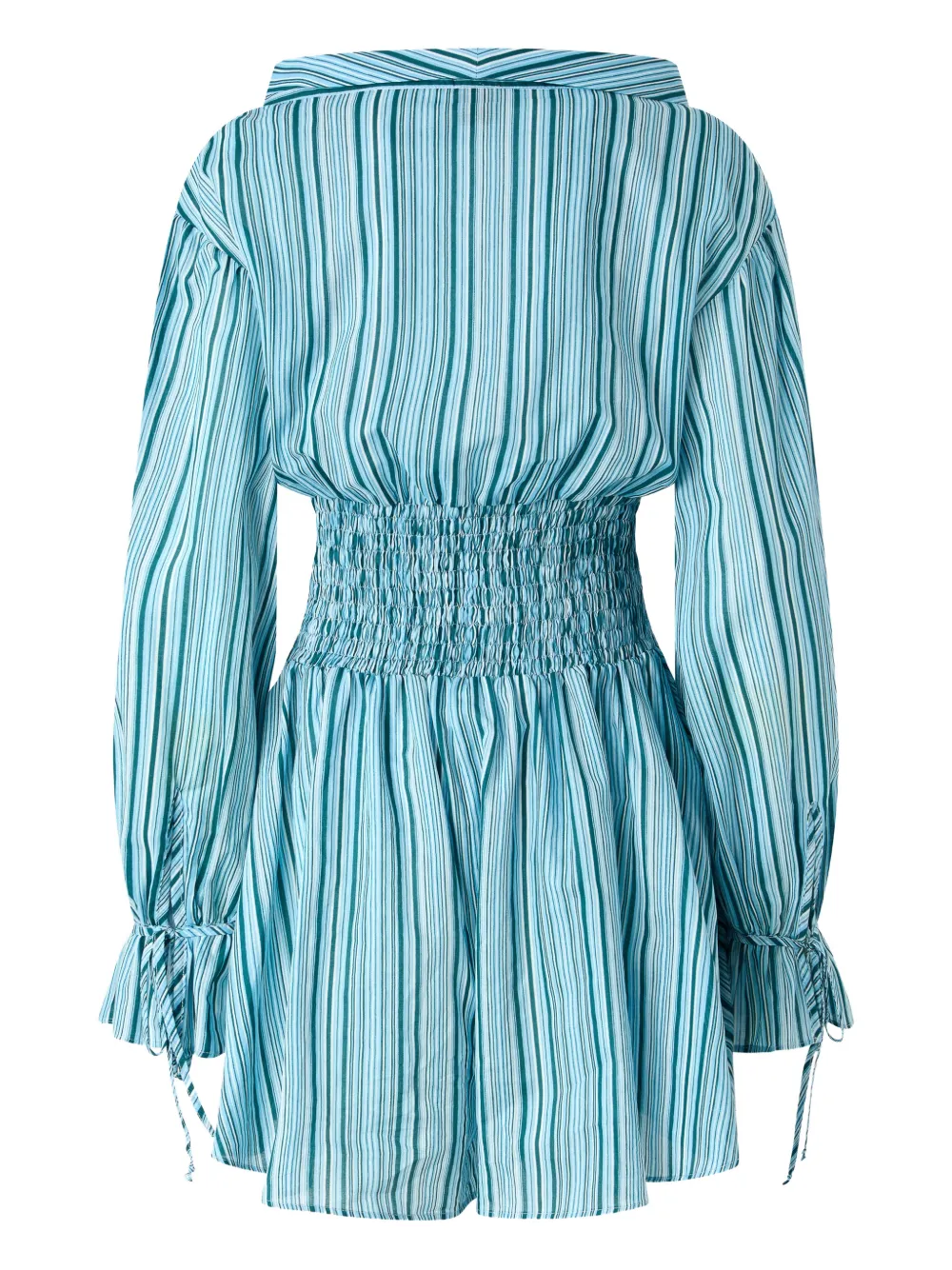 Pinko Striped Shirred Jumpsuit - Blue 