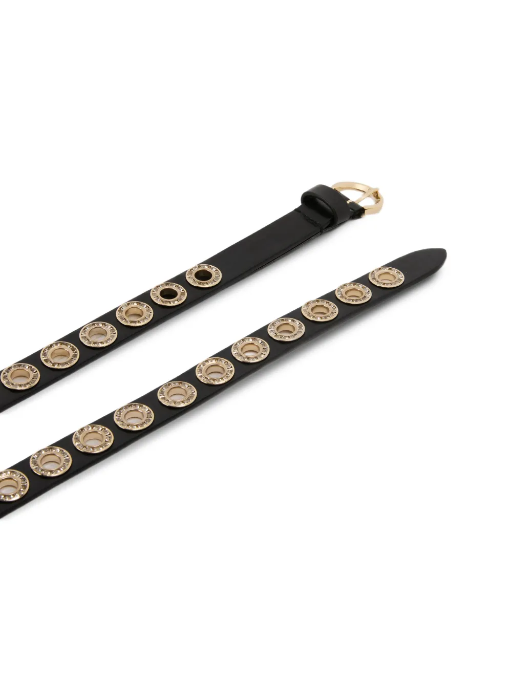 PINKO Leren riem met ringlets 2 cm Zwart