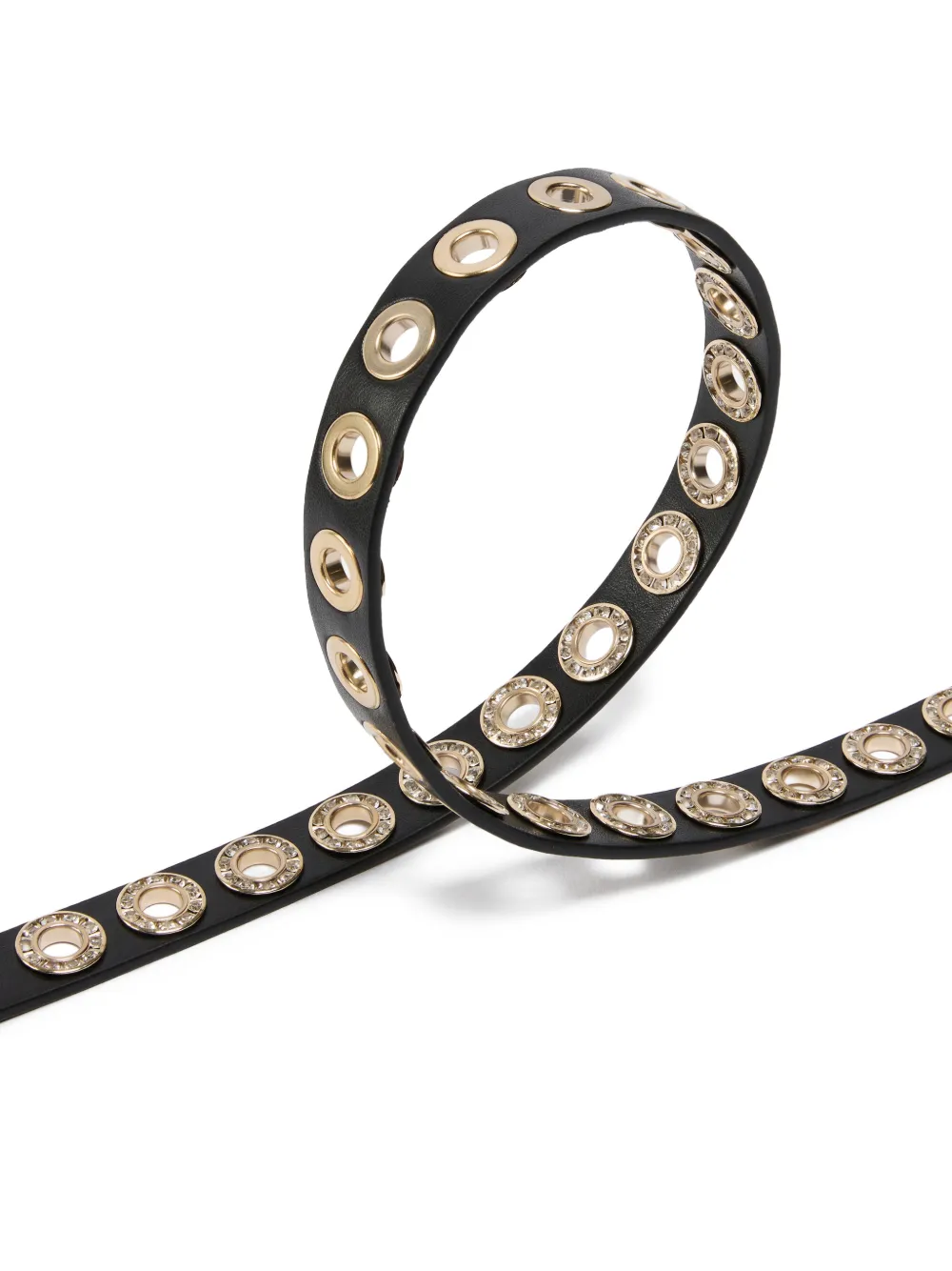 PINKO Leren riem met ringlets 2 cm Zwart