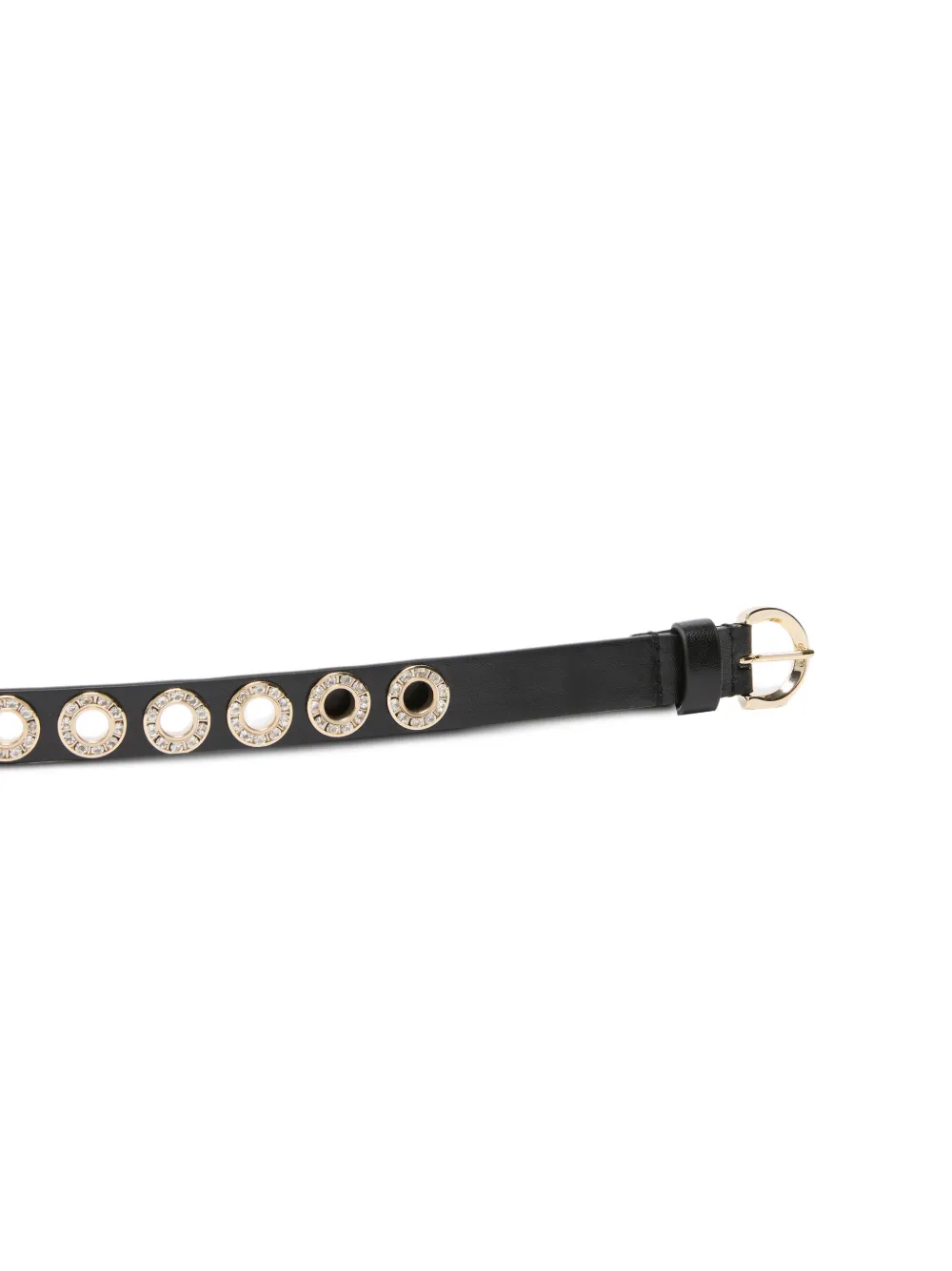 PINKO Leren riem met ringlets 2 cm Zwart