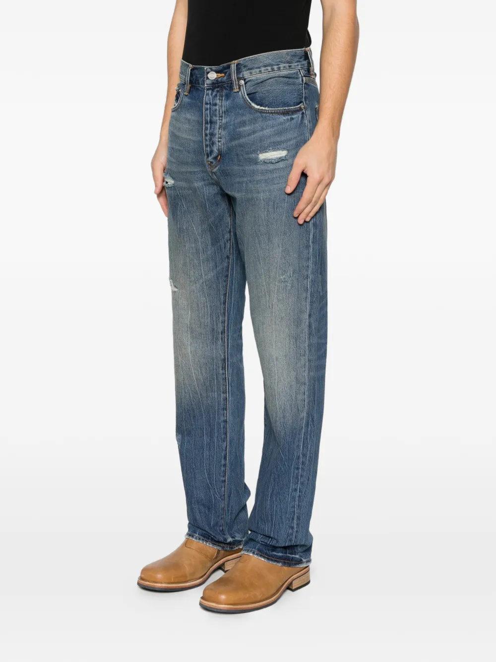 Purple Brand Jeans met vijf zakken Blauw