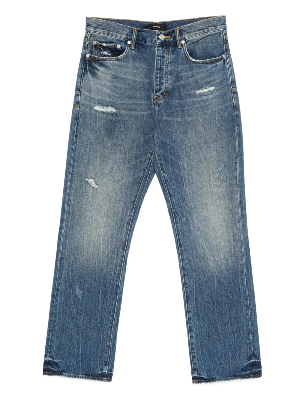 Purple Brand five-pocket blue jeans