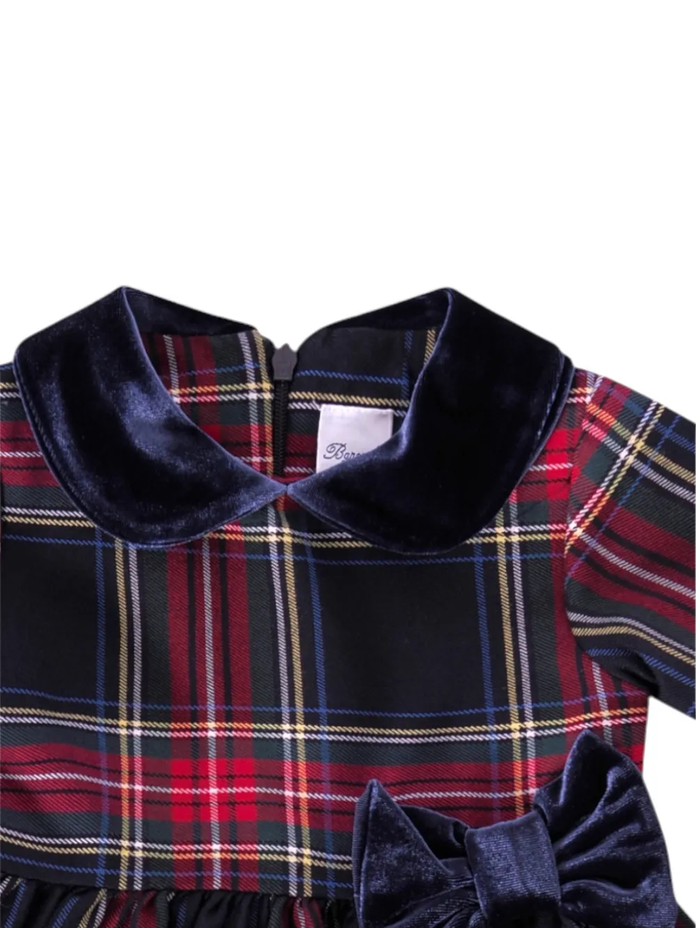 Baroni Firenze Check-pattern Bow-detail Dress In Blue