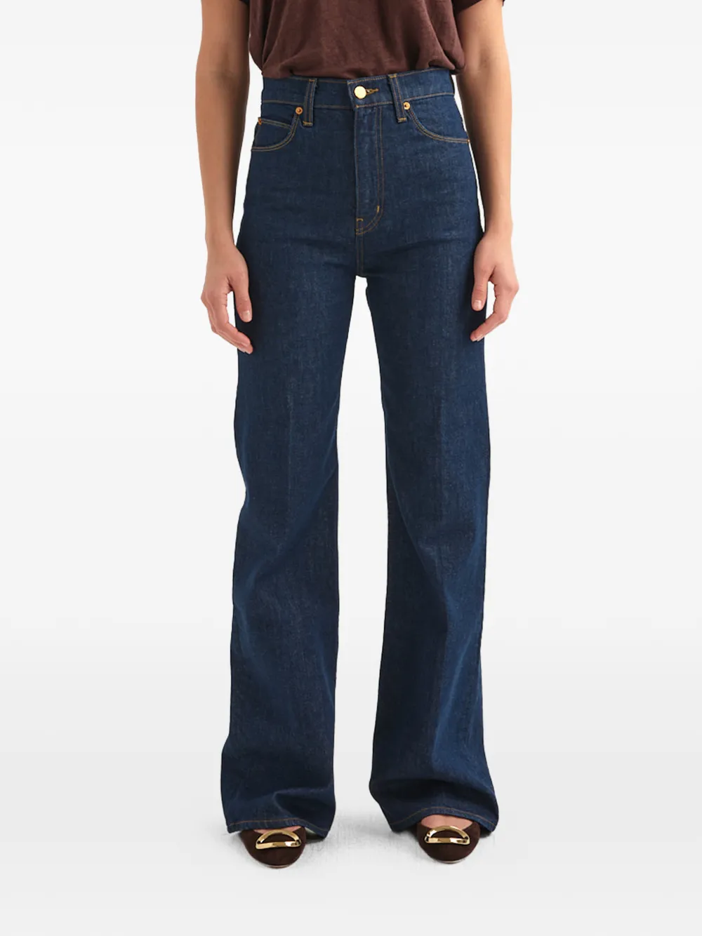 Jamie Haller Crease Flared Jeans In Blue