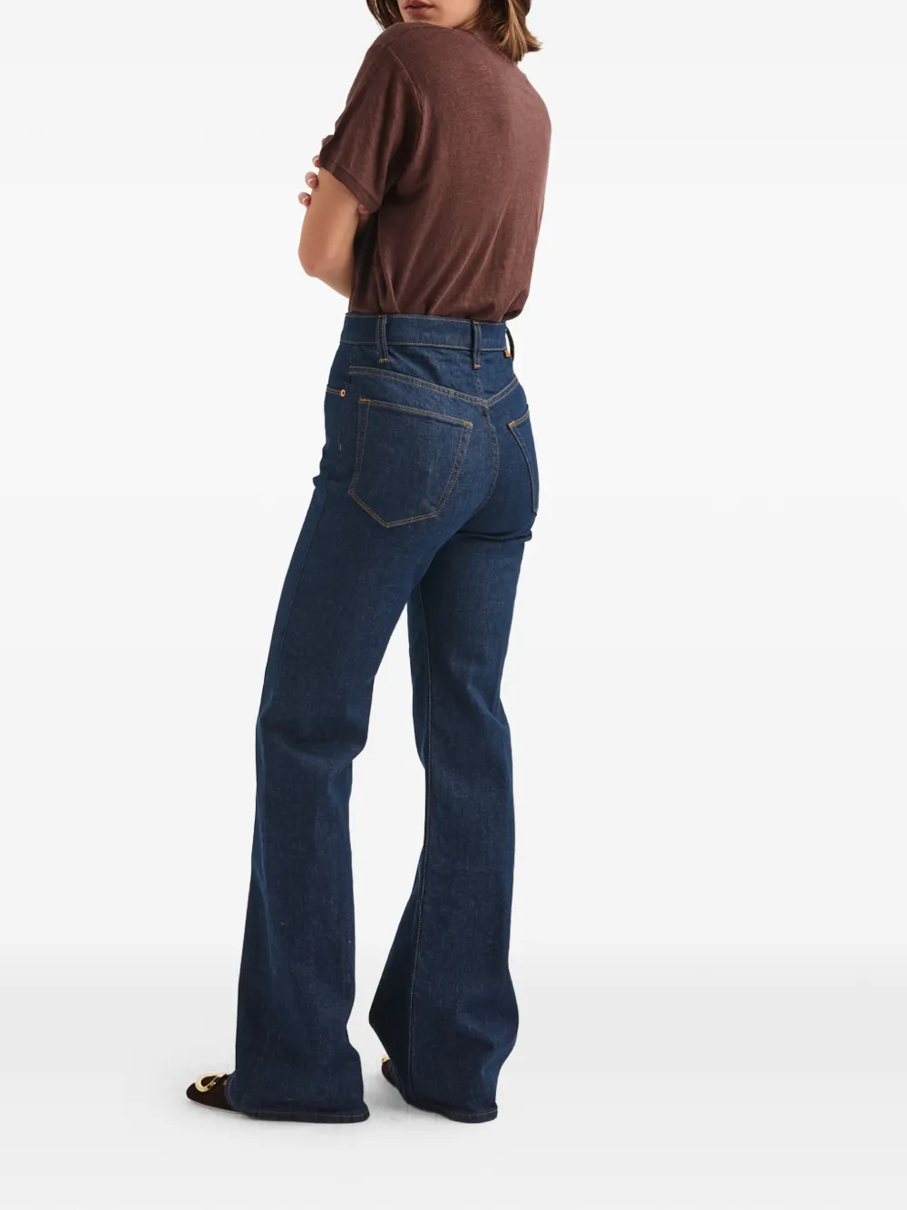 Jamie Haller Crease Flared Jeans In Blue