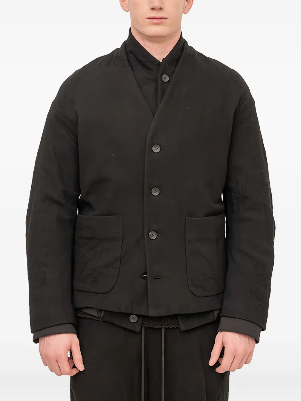 The Viridi-anne Double-layered Jacket In Black