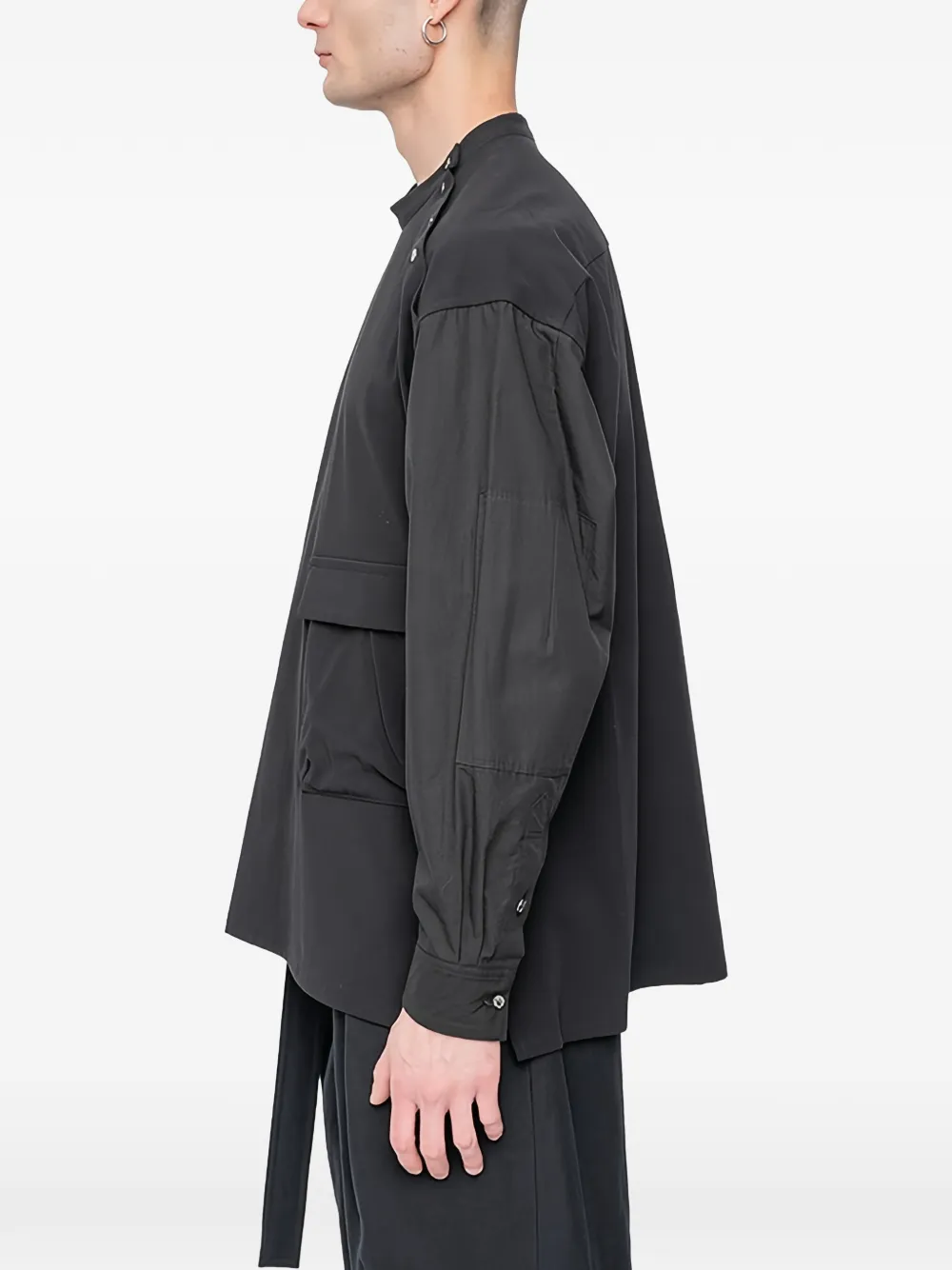 The Viridi-Anne Overhemd met ronde hals - Zwart