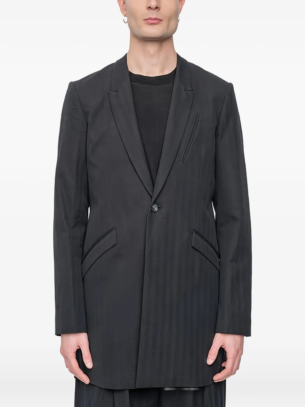 The Viridi-Anne frayed button-up blazer | Black | Image 1
