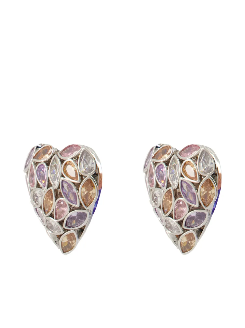 Self-Portrait heart-shaped earrings - Zilver